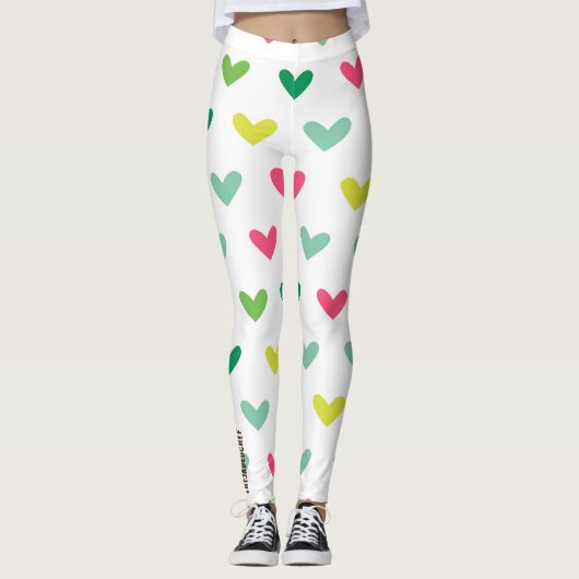 Multi-Colored Heart Pop Leggings (Vorderseite)
