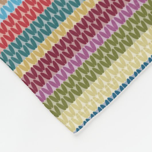Multi-Colored Knitted Style Striped Fleecedecke (Ecke)