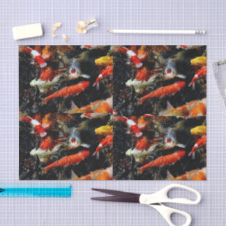Multi Colored Koi Fish Pond Tissue Paper Seidenpapier