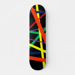 Multi-Colored Lined Skateboard