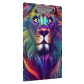 Multi Colored Modern Digital Art Majestic Lion Klemmbrett (Rechts)