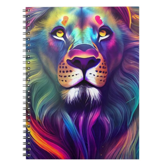 Multi Colored Modern Digital Art Majestic Lion Notizblock (Vorderseite)
