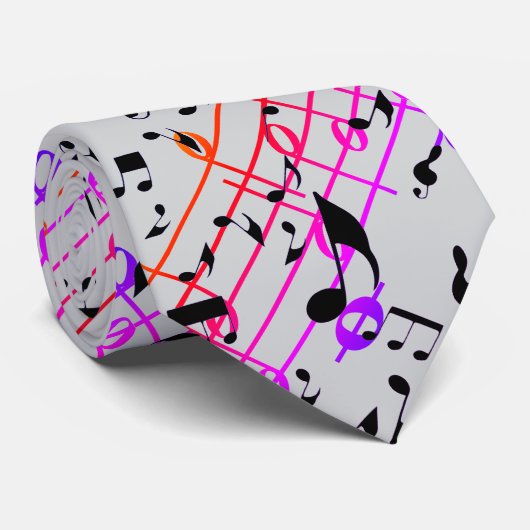 Multi-Colored Music Notes  Krawatte (Gerollt)
