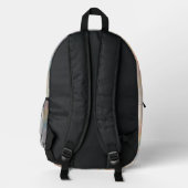 Multi-colored Pastel Bookbag With Gold Lines Bedruckter Rucksack (Rückseite)