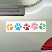Multi-Colored Paw Prints Bumper Sticker Autoaufkleber (Auf Auto)