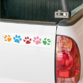 Multi-Colored Paw Prints Bumper Sticker Autoaufkleber (Auf Lkw)