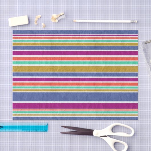 Multi-Colored Textile Stripes Seidenpapier (Handwerk)