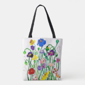Multi-colored Wild Poppy Watercolor Personal Tasche (Rückseite)