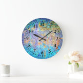 Multi Colors Abstract Art Painting Große Wanduhr (Zuhause)