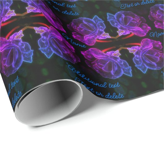 Multi Colors Rose Fantasy Blume Personalisiert Geschenkpapier (Rolleneckpunkt)