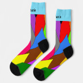 Multi Coloured Art Deco Design Socks Socken (Linkes Detail)