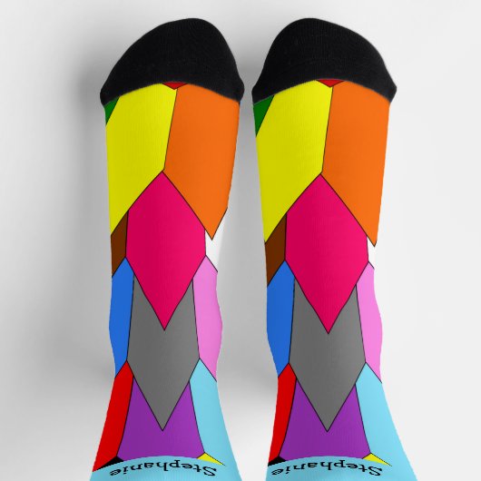 Multi Coloured Art Deco Design Socks Socken (Oben)
