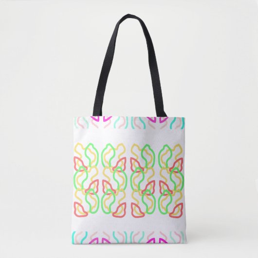 Multi Coloured Funky Tote Bag Tasche (Vorderseite)