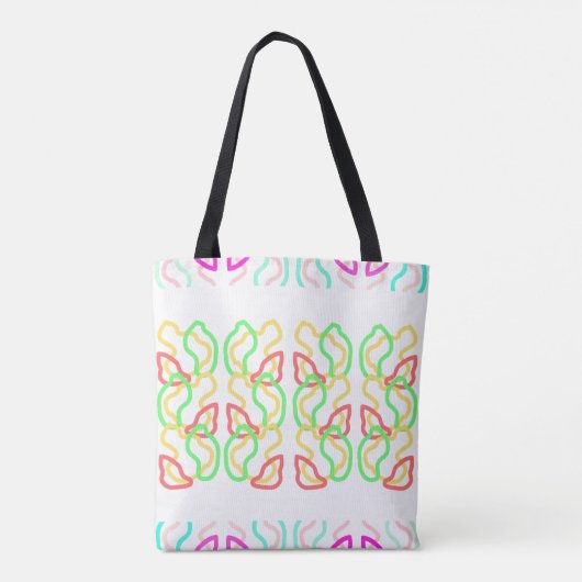 Multi Coloured Funky Tote Bag Tasche (Rückseite)