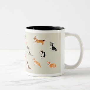 Multi-Corgi-Tasse Zweifarbige Tasse