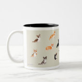 Multi-Corgi-Tasse Zweifarbige Tasse (Links)