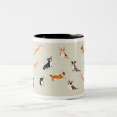 Multi-Corgi-Tasse Zweifarbige Tasse (Mittel)