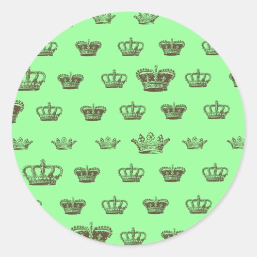 Multi Crown Design - bkgd Farbe wählen Runder Aufkleber (Vorderseite)