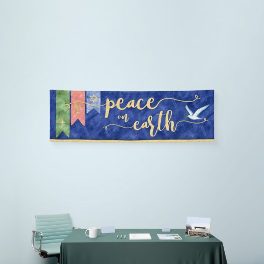 Multi-Denominational Watercolor-Weltfrieden Banner (Messeveranstaltung)