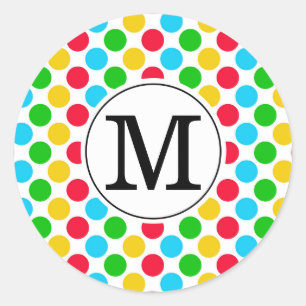 Multi Dot Custom Mit Monogramm Golf farbenfrohe Au Runder Aufkleber