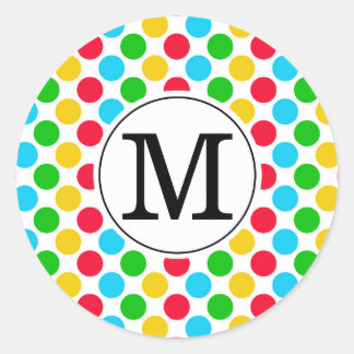 Multi Dot Custom Mit Monogramm Golf farbenfrohe Au Runder Aufkleber