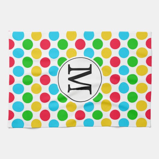 Multi Dot Custom Mit Monogramm Golf Farbtupfer Geschirrtuch (Horizontal)