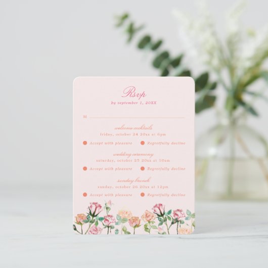 Multi Event Boho Chic Maximalist RSVP Karte (Stehend Vorderseite)