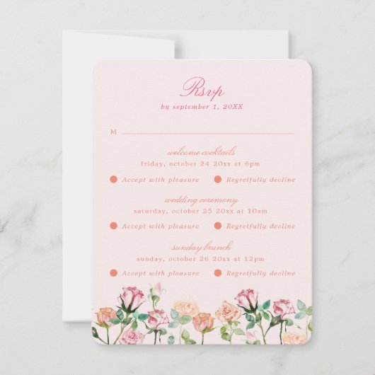 Multi Event Boho Chic Maximalist RSVP Karte (Vorderseite)