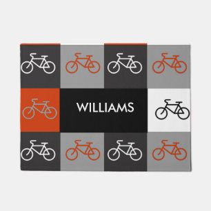 Multi-Fahrrad - schwarz, weiß, Rot und Grau Fußmatte