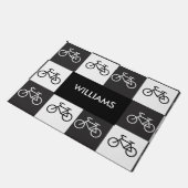 Multi-Fahrrad - Schwarzweiss Fußmatte (Schrägansicht)