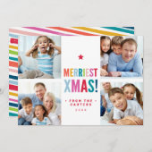 MULTI FAMILY PHOTO festive modern minimal colorful Feiertagskarte (Vorne/Hinten)