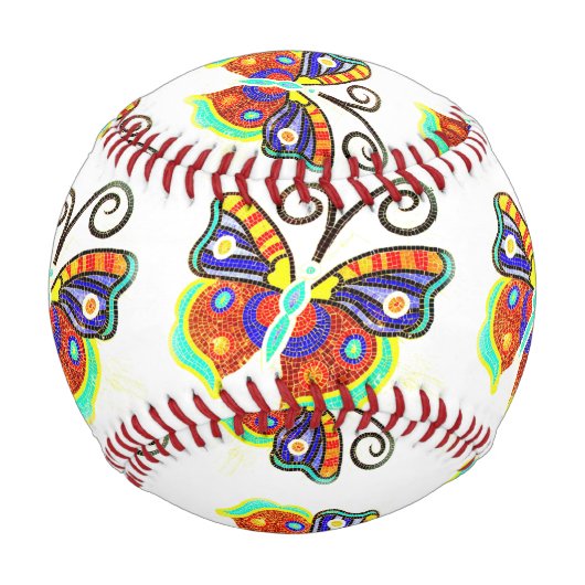 Multi-Farb-Schmetterling mit beliebigem Hintergrun Baseball (Vorderseite)