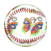Multi-Farb-Schmetterling mit beliebigem Hintergrun Baseball (Vorderseite Links)