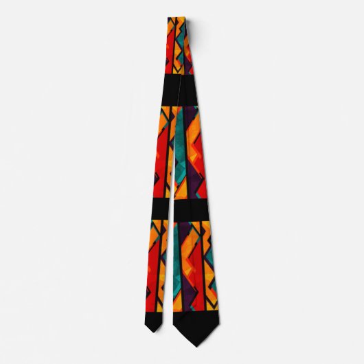 Multi Farbafrikanischer Muster-Druck-Entwurf Krawatte (Rückseite)