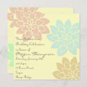 Multi Farbblumengeburtstags-Einladung Einladung (Vorne/Hinten)