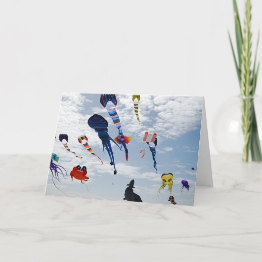 Multi Farbdrachen, die den Himmel malen Karte (Vorderseite)