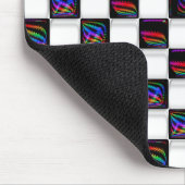Multi Farbe Techno beleuchtet Schachbrett-Muster Mousepad (Ecke)