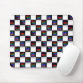 Multi Farbe Techno beleuchtet Schachbrett-Muster Mousepad (Mit Mouse)