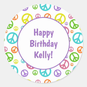 Multi Farbfriedenszeichen Runder Aufkleber