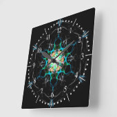 Multi Farbgalaxielicht in Raum Quadratische Wanduhr (Winkel)