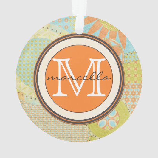 Multi Farbgeometrische Form-helles Monogramm Ornament (Rückseite)