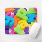 multi farbiges Alphabet beschriftet Mousepad (Mit Mouse)