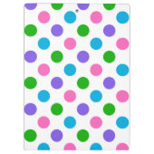Multi Farbpolka-Punkte personalisiert Klemmbrett (Rückseite)
