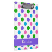Multi Farbpolka-Punkte personalisiert Klemmbrett (Rechts)