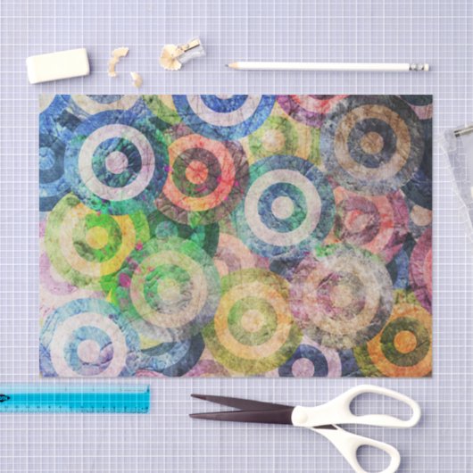 Multi FarbSchmutz kreist Muster ein Seidenpapier (Handwerk)