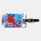 Multi FarbSnowboarder Cathching hohe Gepäckanhänger (Vorderseite horizontal)