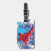 Multi FarbSnowboarder Cathching hohe Gepäckanhänger (Vorderseite vertikal)