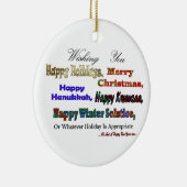 Multi Feiertagsgruß Keramik Ornament (Rechts)