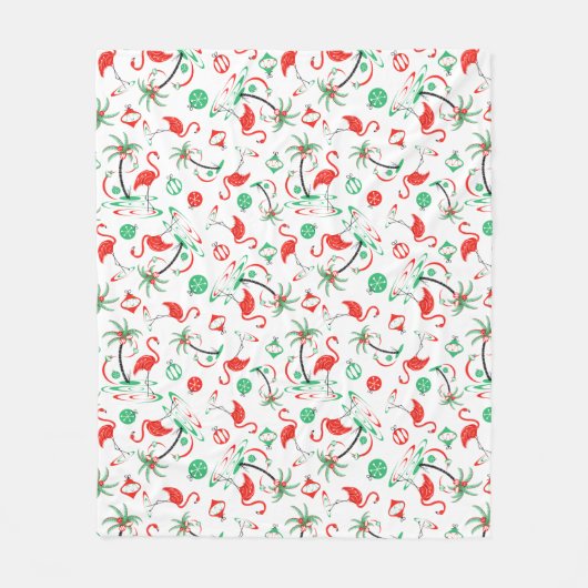 Multi Fleece des roten Weihnachtsflamingos (Vorderseite)