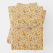 Multi Floral on Yellow Geschenkpapier Set (Beispiel)